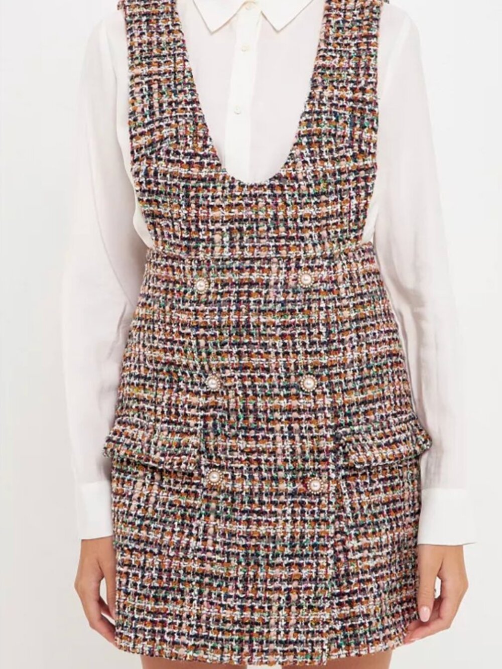 NWT English Factory Tweed Pinafore Dress